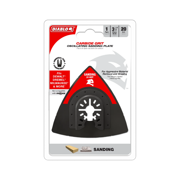 Diablo DOU20CGSP 3-1/2" 20-Grit Universal Fit Oscillating Sanding Plate in Packaging