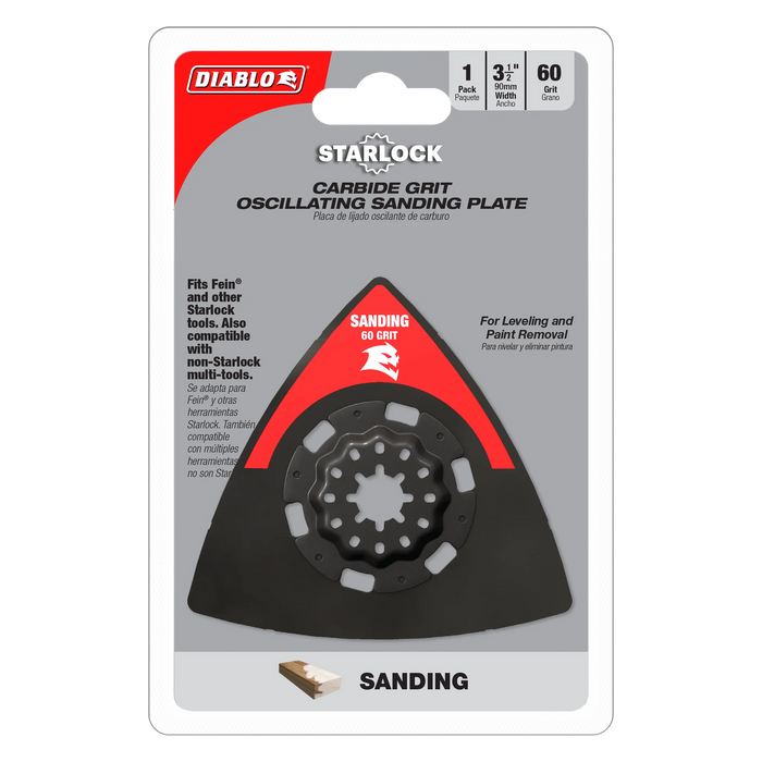 Diablo DOS60CGSP 3-1/2" 60-Grit Starlock Oscillating Sanding Plate for Wood in Packaging