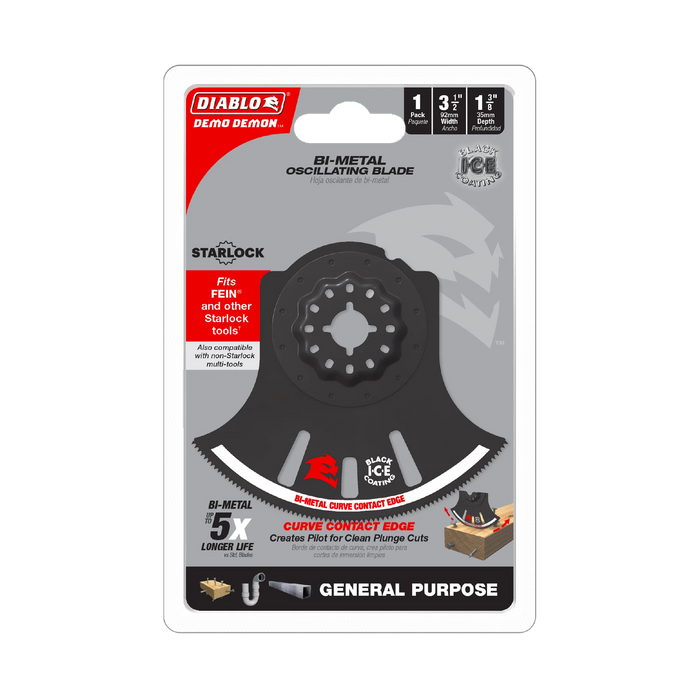 3-1/2" Demo Demon™ Starlock Bi-Metal Oscillating Blade for General Purpose Cuts DOS350RBGP
