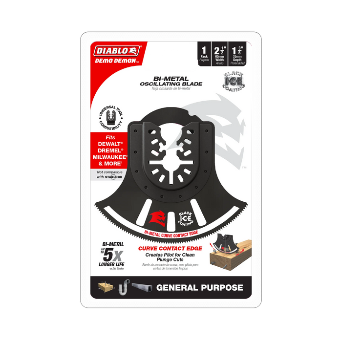 3-1/2" Demo Demon™ Universal Fit Bi-Metal Oscillating Blade for General Purpose Cuts DOU350RBGP