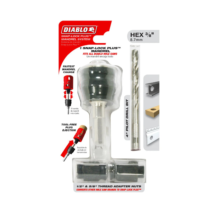 Diablo DHSAR375 3/8-Inch Snap Lock Mandrel Arbor Kit in Packaging