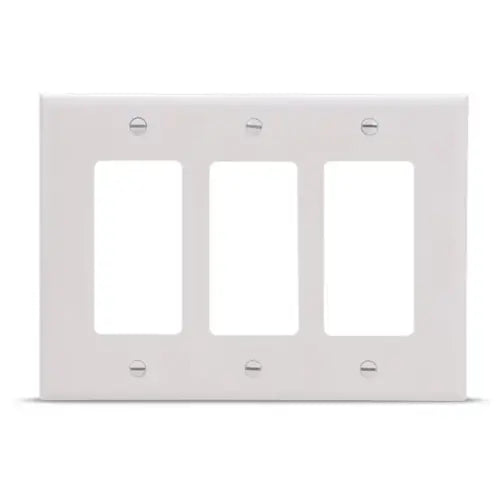 Eaton Arrow Hart 2163W-BOX 3-Gang Decorator Wallplate, Standard Size, White