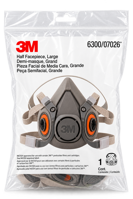 3M 6200 Half Facepiece Reusable Respirator, Medium