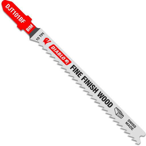 Diablo DJT101BF5 4" 10TPI Bi-Metal Jig Saw Blades for Fine Finish Cuts in Wood (5-Pack)