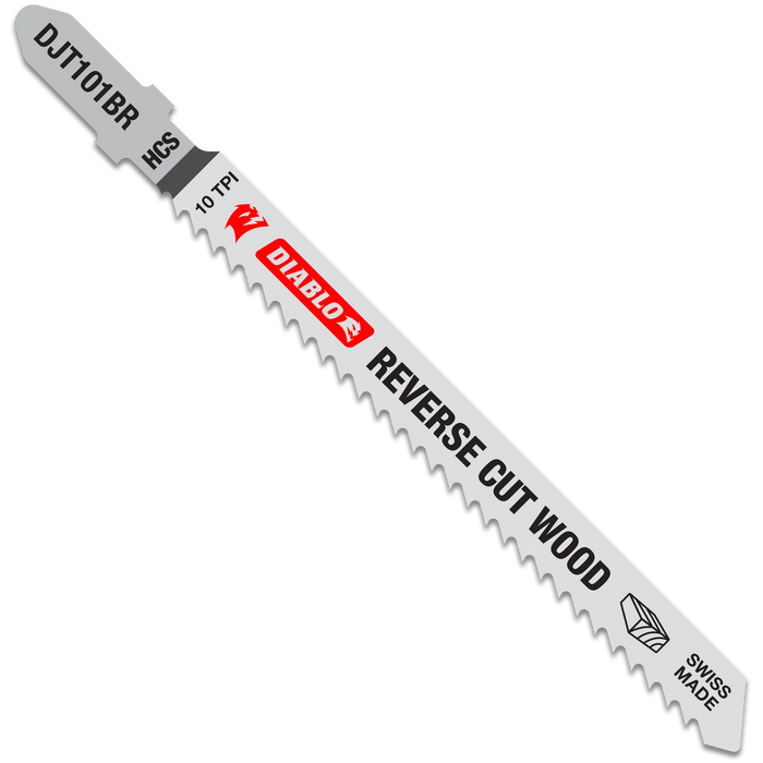 Jigsaw blade with Diablo branding on a white background
