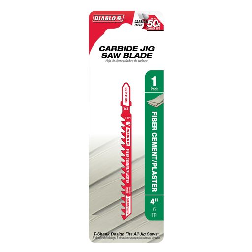 Diablo DJT141HM 4" 6TPI Carbide Jig Saw Blade for Fiber Cement & Plaster