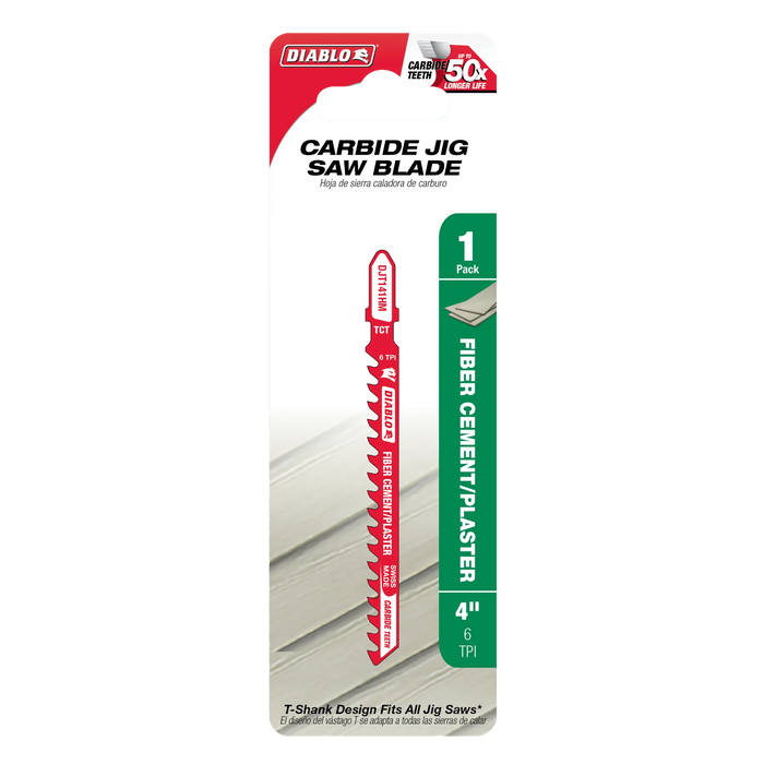 Diablo DJT141HM 4" 6TPI Carbide Jig Saw Blade for Fiber Cement & Plaster