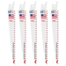 Milwaukee 48-00-5035 SAWZALL 6 in. 5 TPI Wood with Nails Blade, 5 Pack
