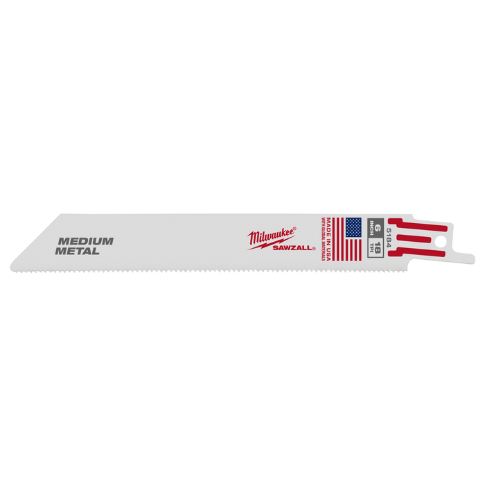 Milwaukee SAWZALL 6" Bi-Metal Reciprocating Blades for Metal (5 Pack)