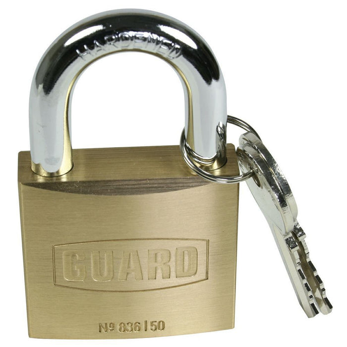 GUARD 2 in. Double Locking Solid Brass Padlock, Keyed Alike KA1