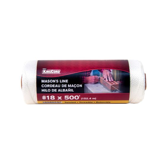 KingCord #18 Twisted Polypropylene Mason's Line, Select Length