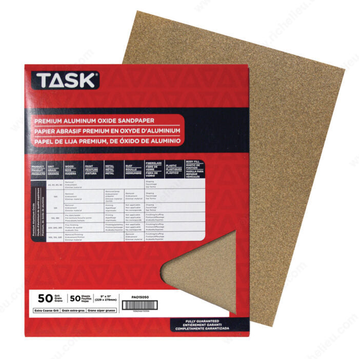 سنباده اکسید آلومینیوم 9 × 11 اینچ - (دانه را انتخاب کنید) Task