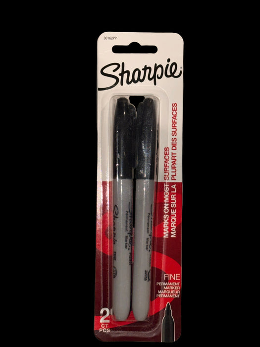 Sharpie Fine Point Permanent Markers, Black, 2-Pack