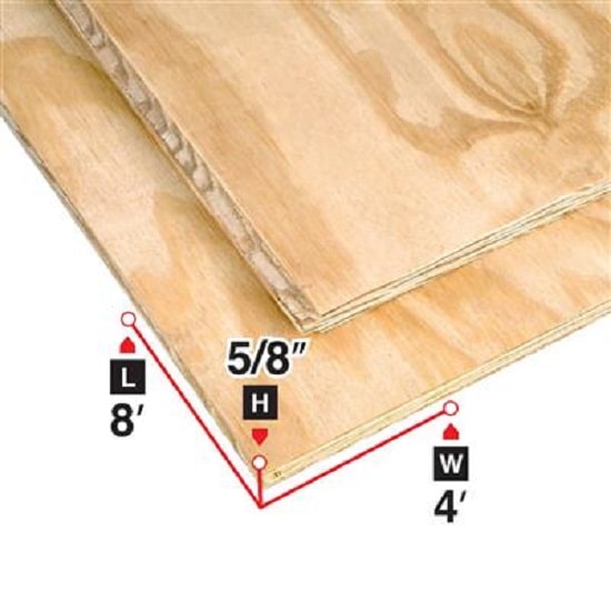 5/8 Inch Tongue & Groove Select Grade Fir Plywood 4-ft x 8-ft