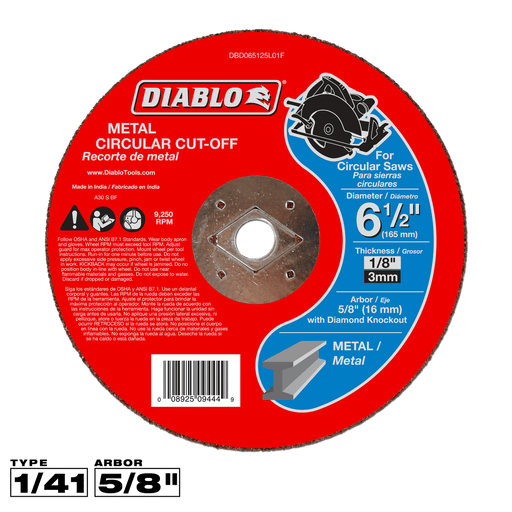 Diablo 6-1/2 in. metal cut-off wheel