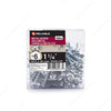 #6 by one and a quarter inch pan head zinc plated metal screws. 100 pieces per pack.