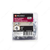 #6 by one inch pan head zinc plated metal screws. 100 pieces per pack.