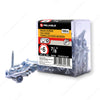 #6 by seven eighths inch flat head square drive zinc silver wood screws 100 pieces per pack.