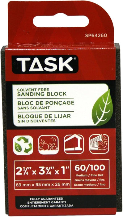 60/100 Grit Solvent-Free Sanding Block Task SP64260