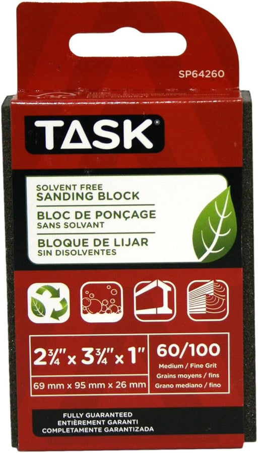 60/100 Grit Solvent-Free Sanding Block Task SP64260