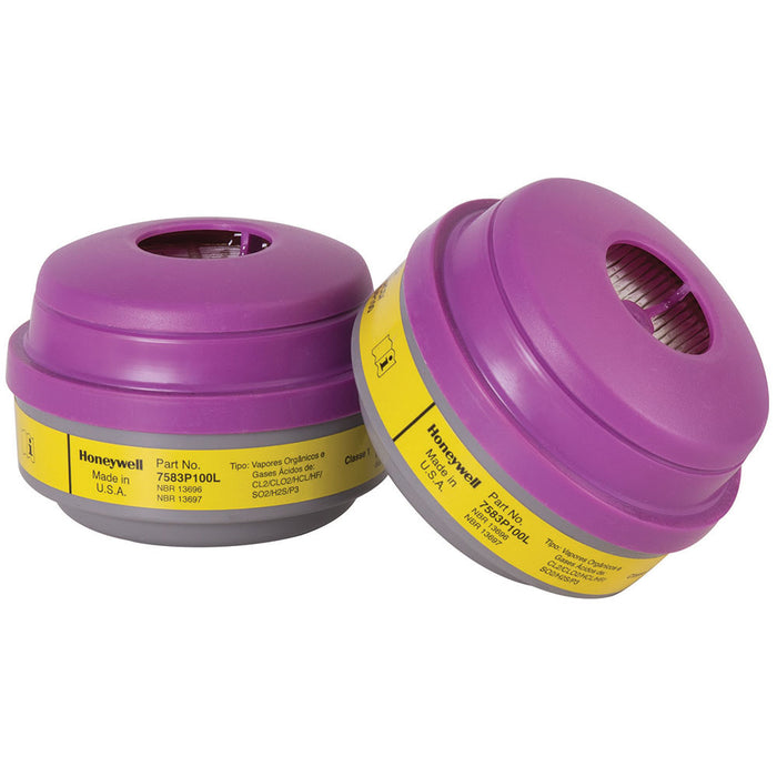 North 7583P100L organic vapour/acid gas cartridge with P100 filter, pair