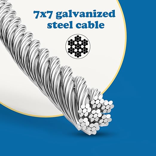 King Chain - 1/8" x 50' Aircraft Cable Galvanized - 363781