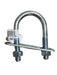 Zinc U-bolt with plate, shown 1-3/8 in.