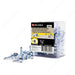 #8 by half inch zinc plated pan head self drilling tek metal screws. 100 per box.
