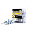 #8 by half inch zinc plated pan head self drilling tek metal screws. 100 per box.