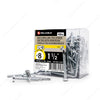 #8 by one and a half inch zinc plated pan head self drilling tek metal screws. 100 per box.