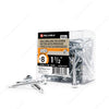 #8 by one and a quarter inch zinc plated hex head self drilling metal tek screws. pack of 100.
