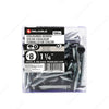 #8 by one and a quarter inch black pan head square drive metal soffit screws. 100 screws per pack.
