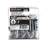 #8 by one inch black pan head square drive metal soffit screws. 100 screws per pack.