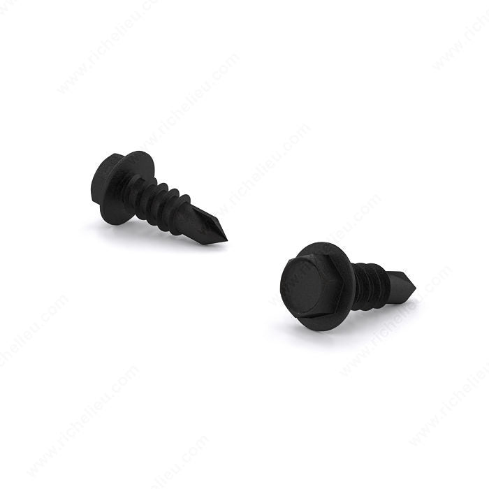 #8 x 1/2" Black Hex Head Self Drilling Tek Metal Screws 100/Pack