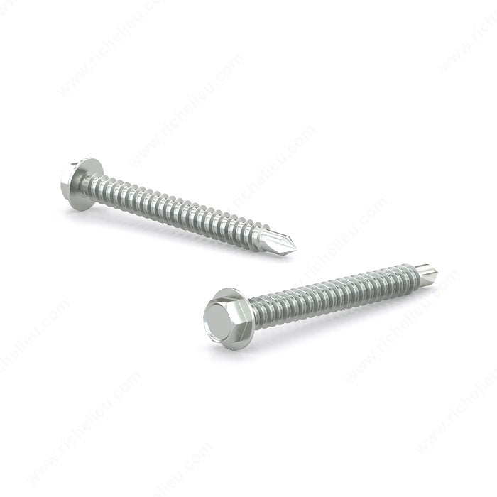 #8 zinc plated hex head self drilling metal tek screws. pack of 100.