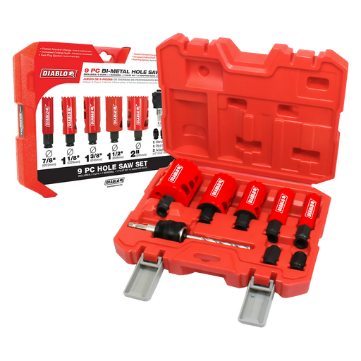 Diablo DHS09SGP 9 Piece Bi-Metal General Purpose Hole Saw Sets for Wood/Metal Cutting