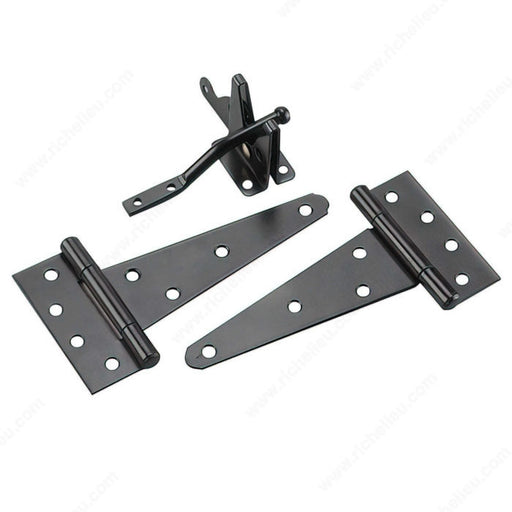 Onward 9001FBV (3 Piece) Matte Black Steel Outdoor Gate Hardware Kit