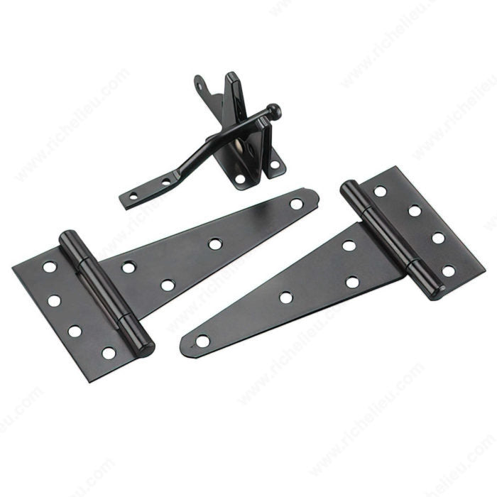 Onward 9001FBV (3 Piece) Matte Black Steel Outdoor Gate Hardware Kit