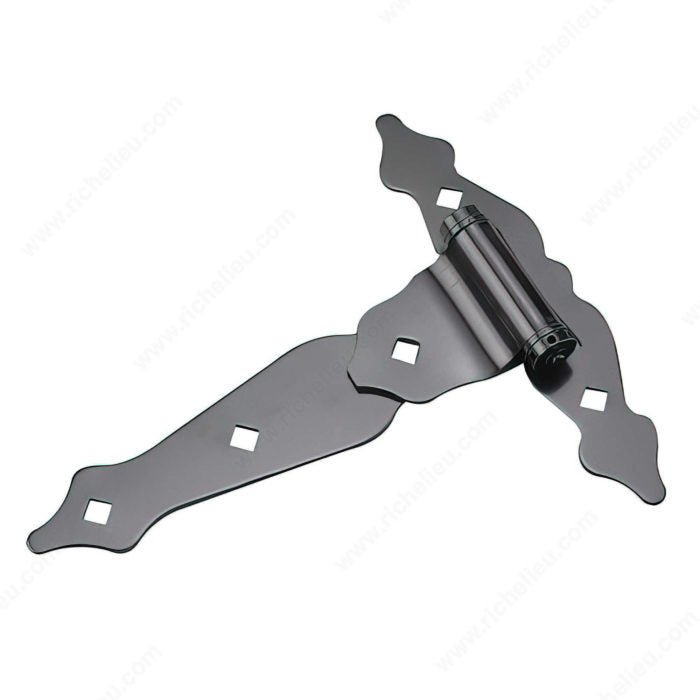 8" Black Decorative Self-Closing T-Hinges (2-Pack) - Onward 939FBV