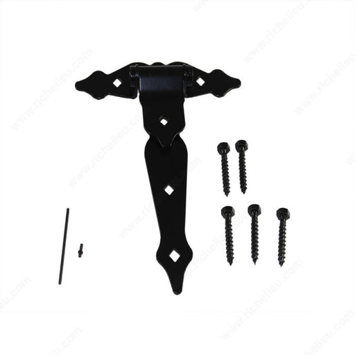 8" Black Decorative Self-Closing T-Hinges (2-Pack) - Onward 939FBV