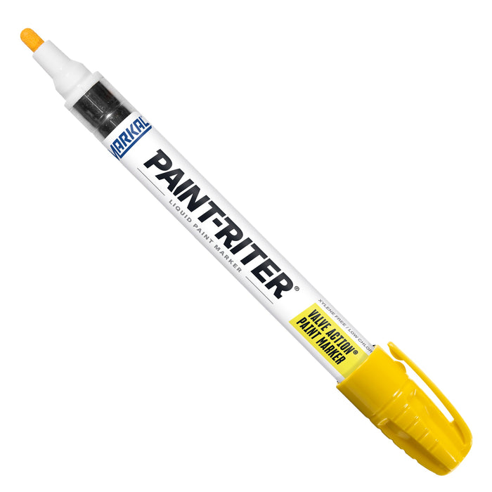 Markal Paint-Riter Valve Action paint marker, yellow