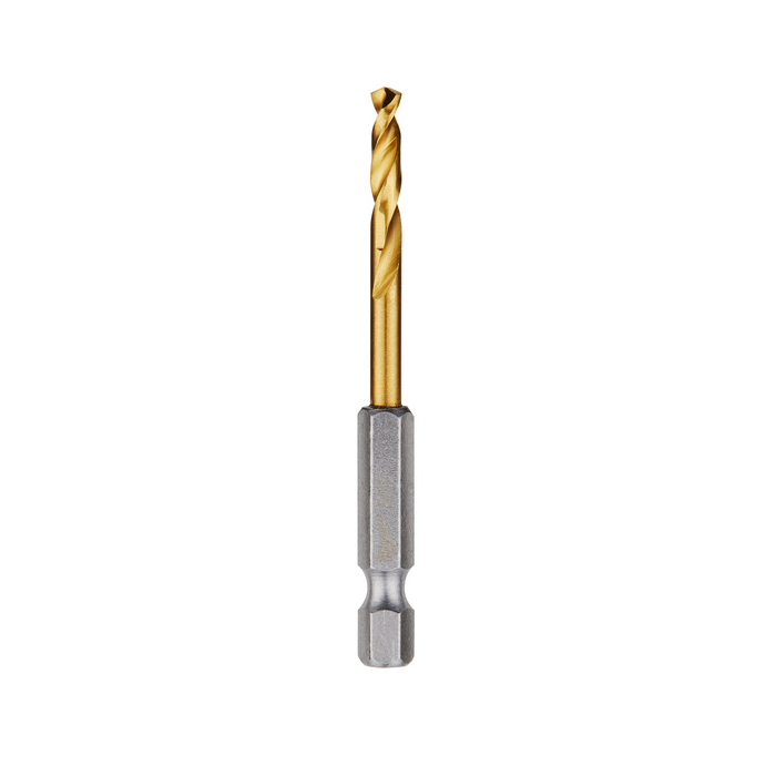Milwaukee SHOCKWAVE RED HELIX titanium drill bit with 1/4 in. hex shank, 5/32 in.