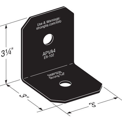 90^ Angle Bracket Black Z-Max for 4x - Outdoor Accents APVA4