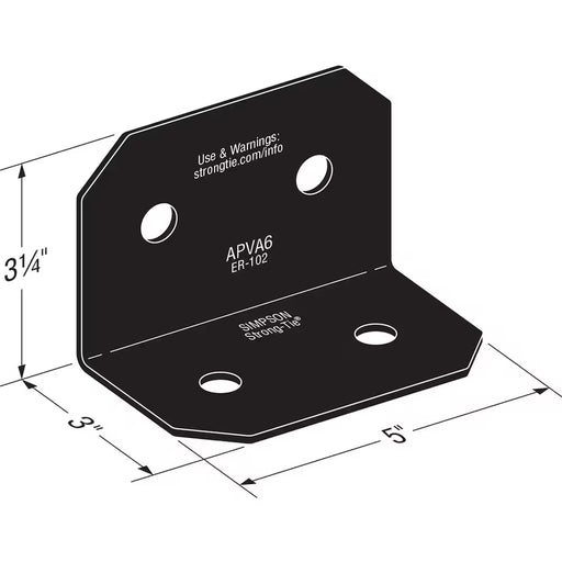 90^ Angle Bracket Black Z-Max for 6x - Outdoor Accents APVA6