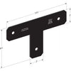 T Strap Bracket Black Z-Max for 4 x 4 - Outdoor Accents APVT4