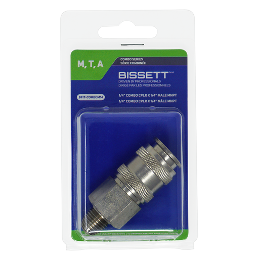 Bissett BFIT-COMBOM14 1/4" Combo Coupler x 1/4" Male NPT