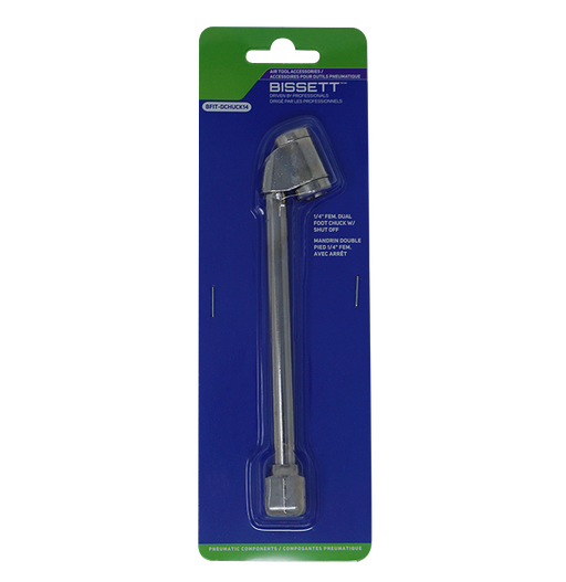 Bissett BFIT-DCHUCK14 1/4" Female NPT Dual Foot Air Chuck with Shut-Off