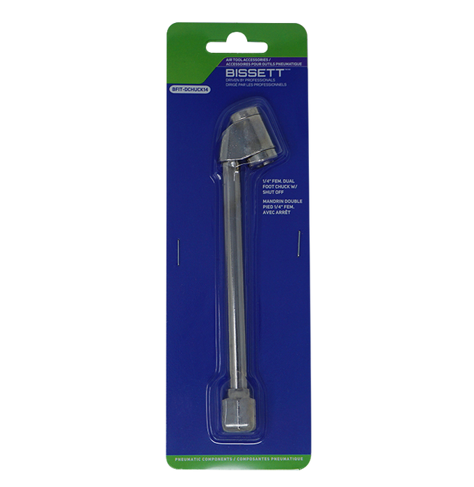 Bissett BFIT-DCHUCK14 1/4" Female NPT Dual Foot Air Chuck with Shut-Off