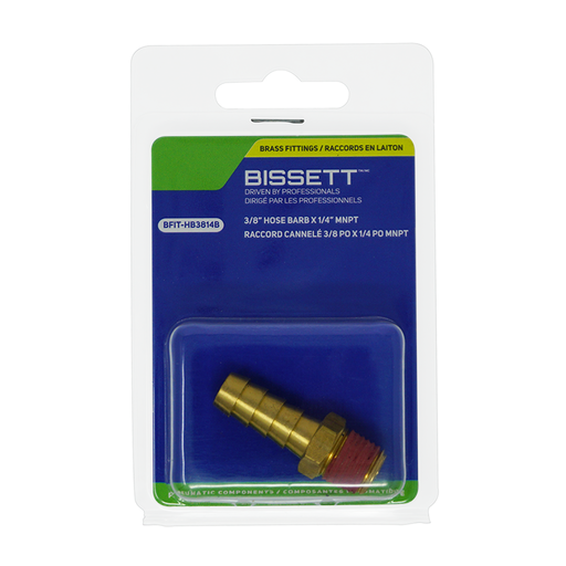 Bissett BFIT-HB3814B 3/8" Brass Hose Barb x 1/4" Male NPT