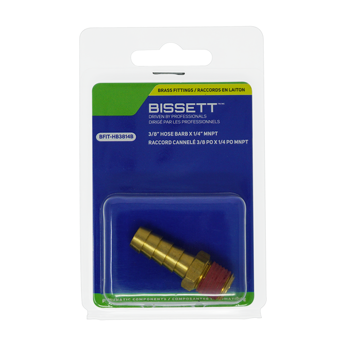 Bissett BFIT-HB3814B 3/8" Brass Hose Barb x 1/4" Male NPT